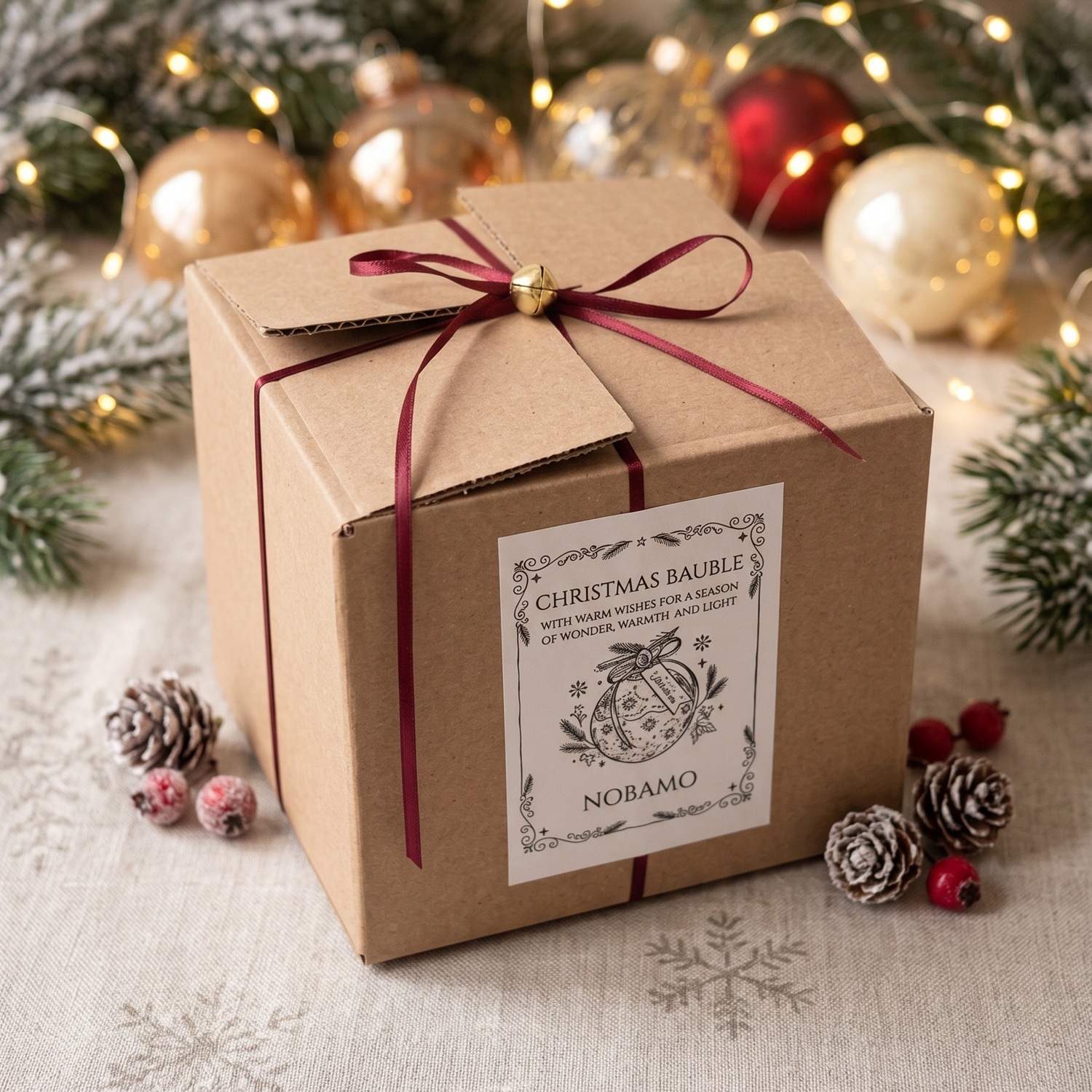 Sviečka Christmas Bauble Enchanted MINI - Biela / Strieborná / Zimné Kúzlo/ MINI