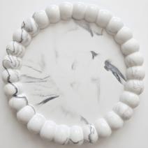 Dizajnový podnos Rondo - Biela/Strieborná
