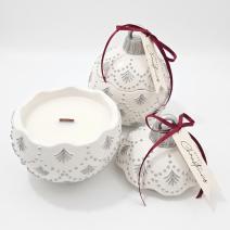 Sviečka Christmas Bauble Enchanted MINI - Biela / Strieborná / Zimné Kúzlo/ MINI
