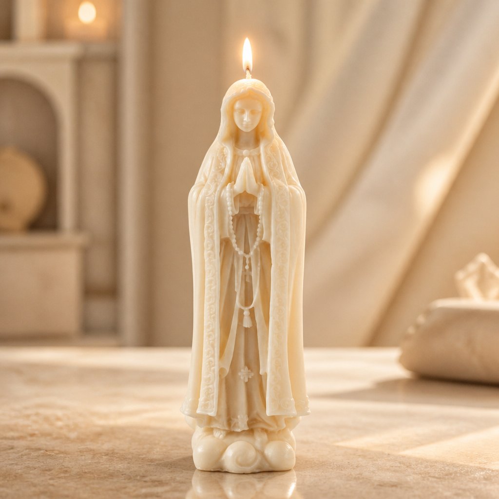 Sviečka Madonna - Biela / Kokos